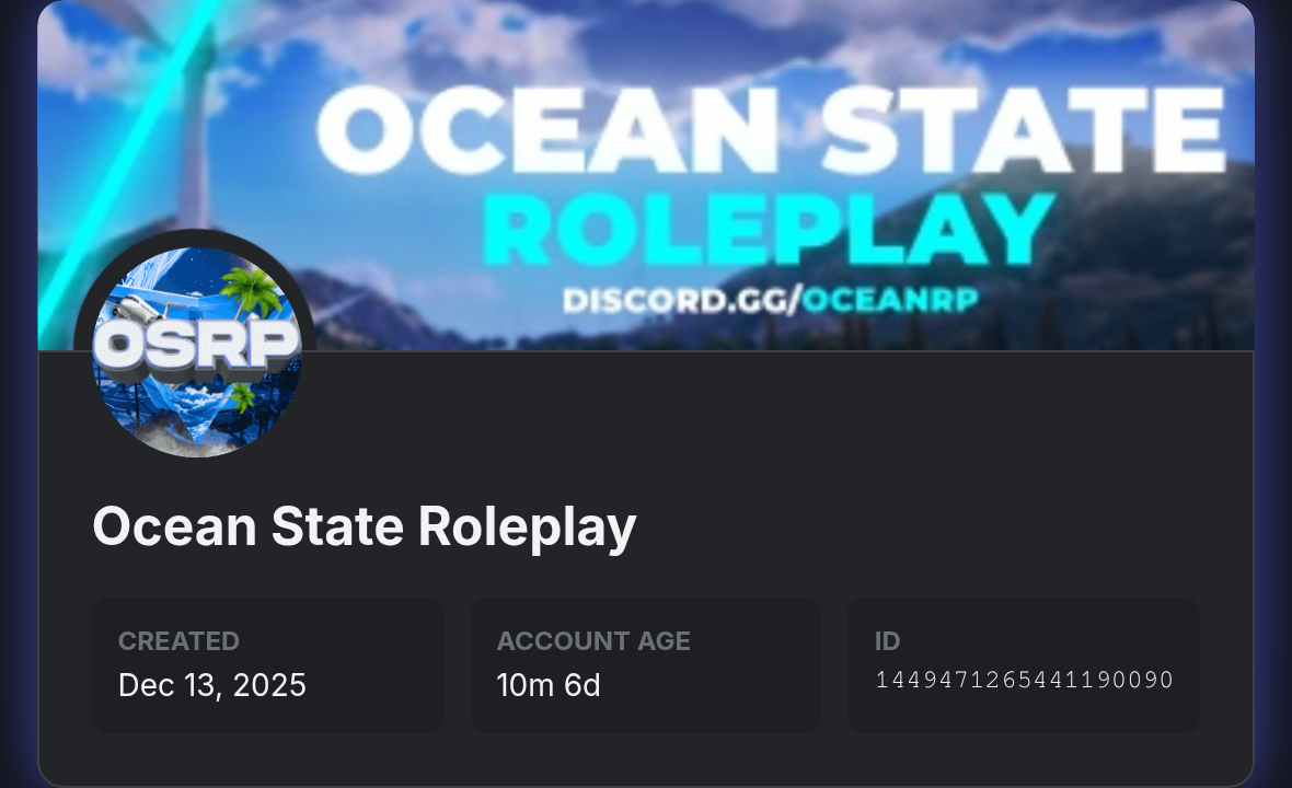 Ocean State Roleplay — Discord.dog